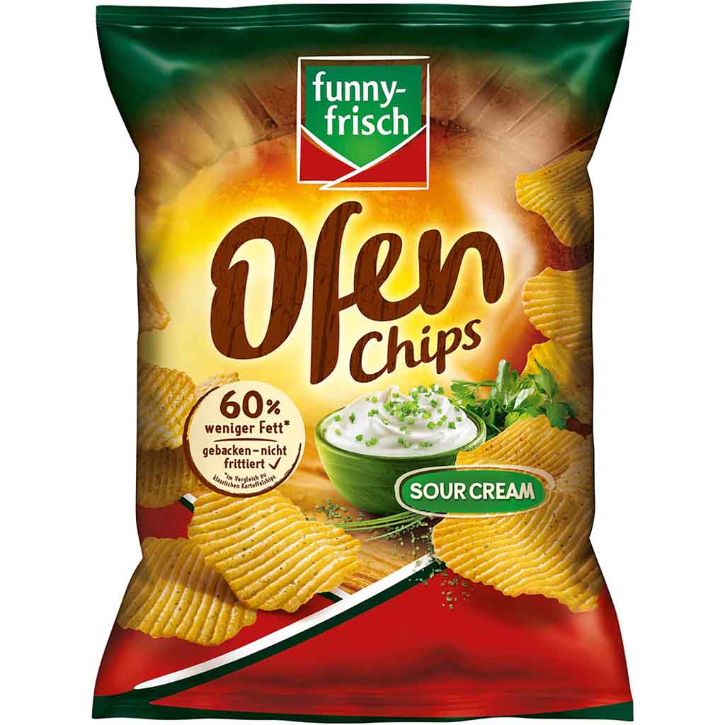 funny frisch Ofen Chips Sour Cream 125g MHD:14.4.25