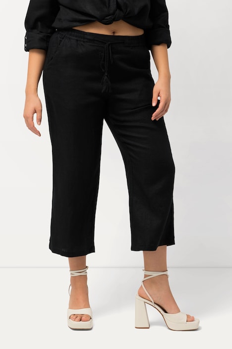 7/8-Leinenhose, elastischer Bund, natürlich kühl