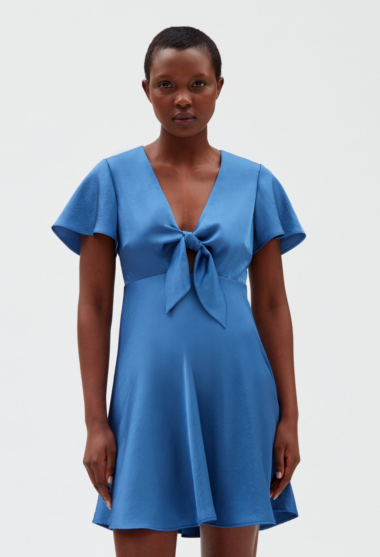 Robe courte fluide bleue