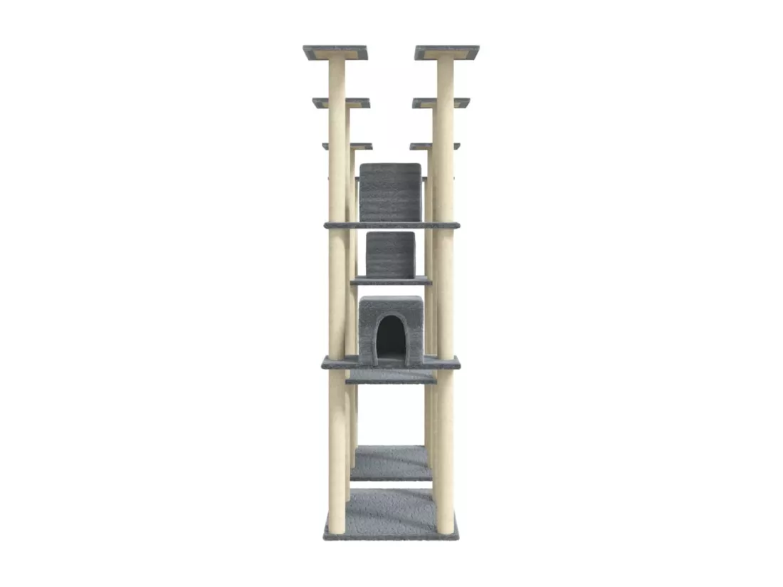 Arbre à chat avec griffoirs en sisal Gris clair 174 cm