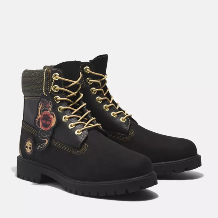Nouvel An lunaire Bottine 6-Inch imperméable à lacets Timberland Heritage pour homme en noir