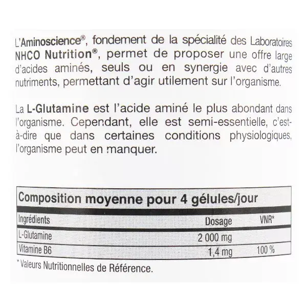 NHCO Aminoácido L-Glutamina 84 cápsulas
