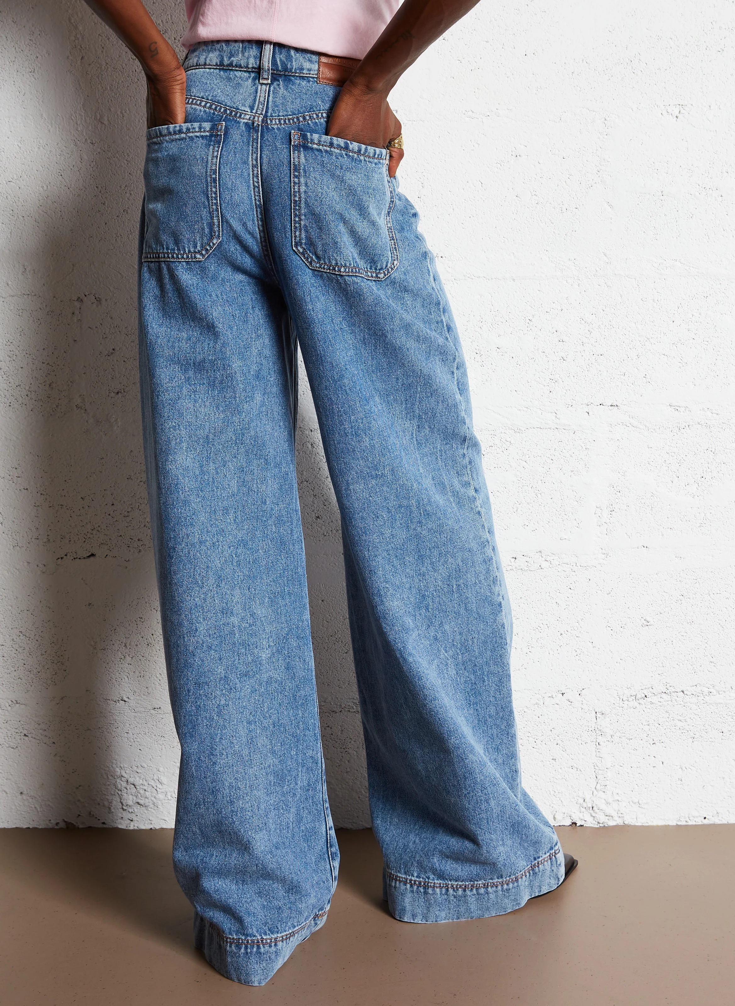 VEGA - Jean patte d'eph en coton | Bleu