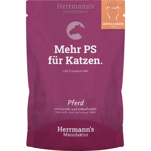 Katzennassfutter Selection Adult Pferd mit Karotte und Kokosflocken