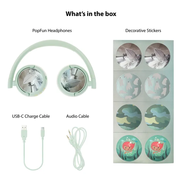Buddyphones Casque audio enfant Pop Fun | Vert amande