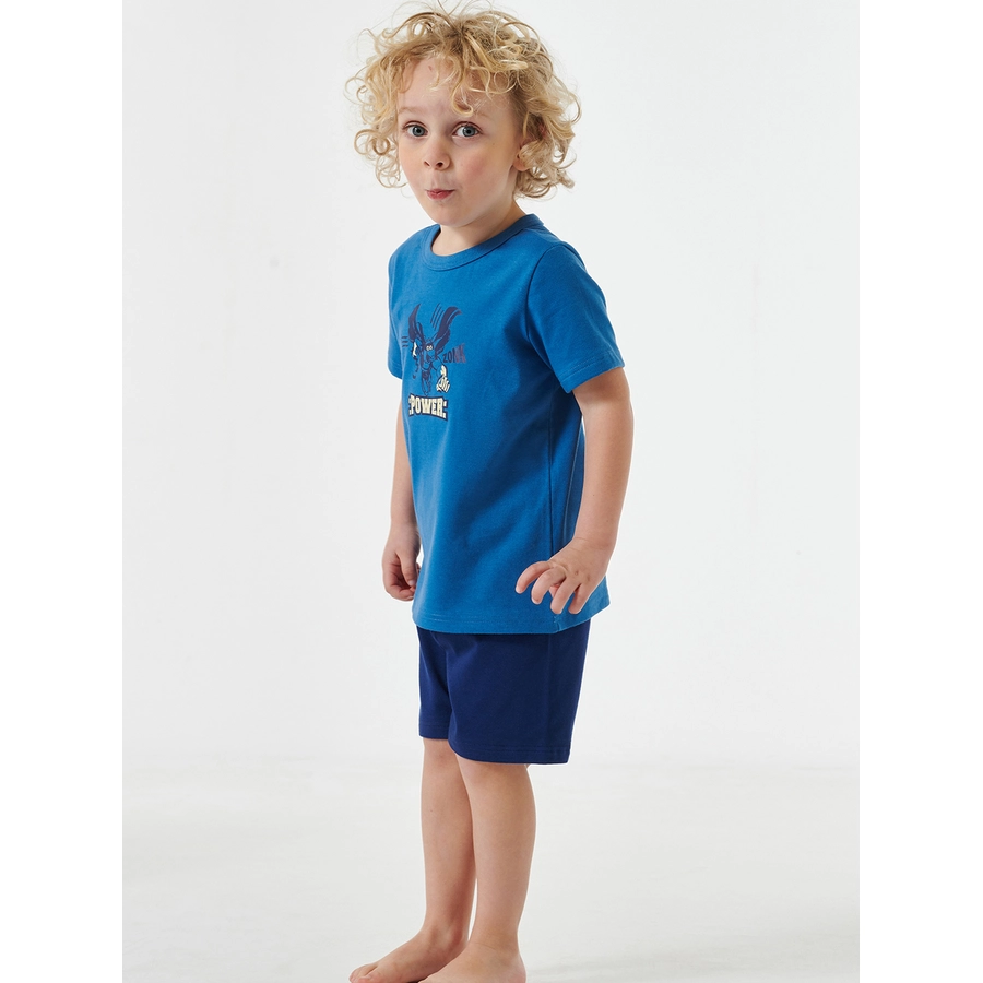 Schiesser Pyjama Natural Love Organic Cotton blau