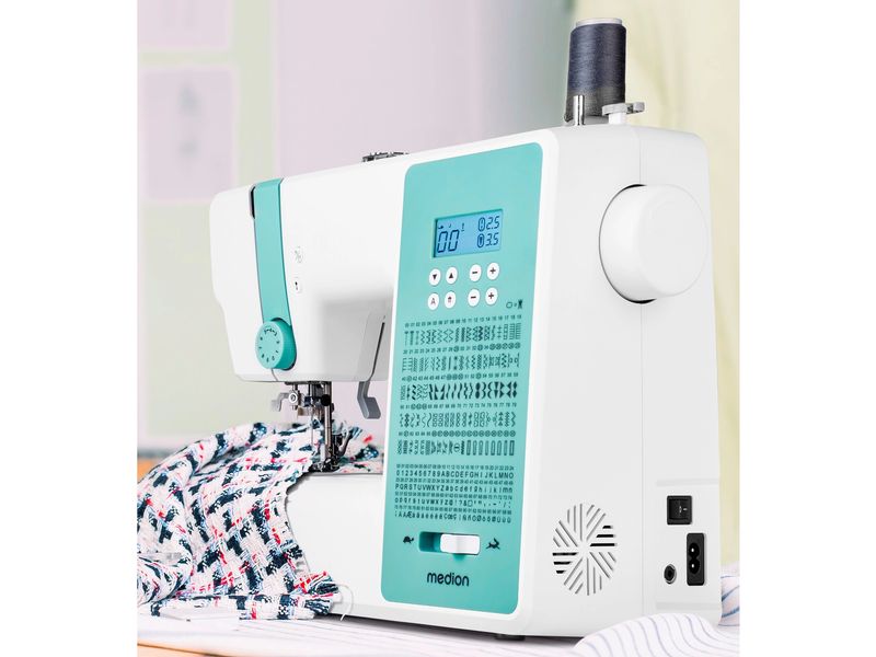 Medion Nähmaschine Life SD36 Weiss/Türkis Nähmaschine mit einer Motorleistung von 36 Watt