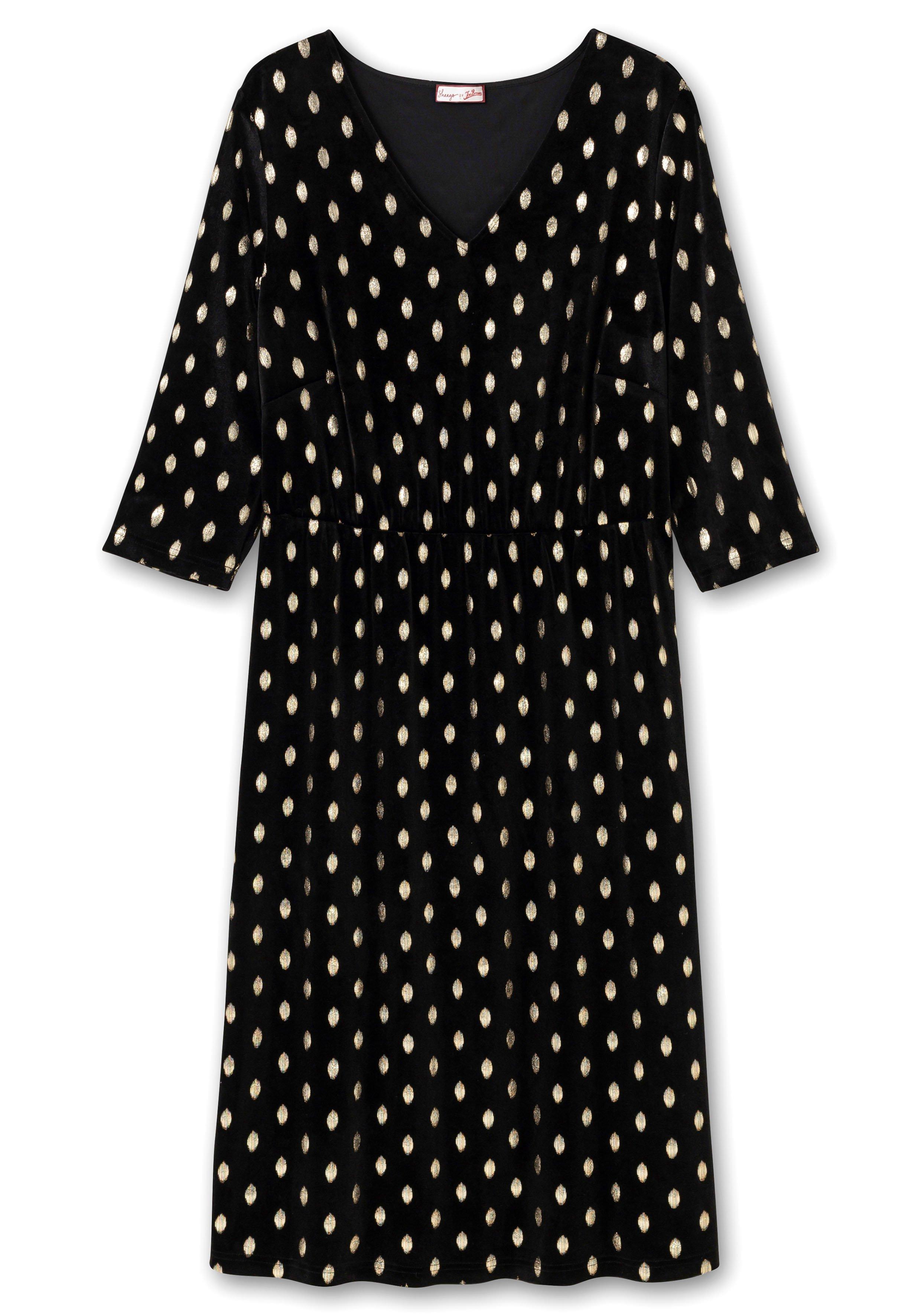Jerseykleid in Samtoptik, mit Glitzerdruck