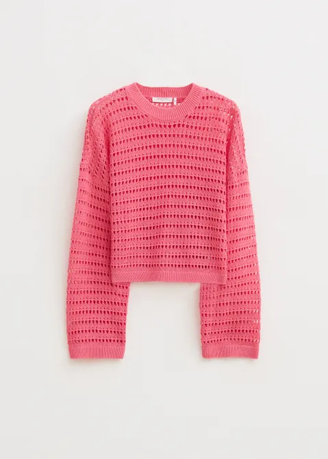 Open knit trui roze (ROS)