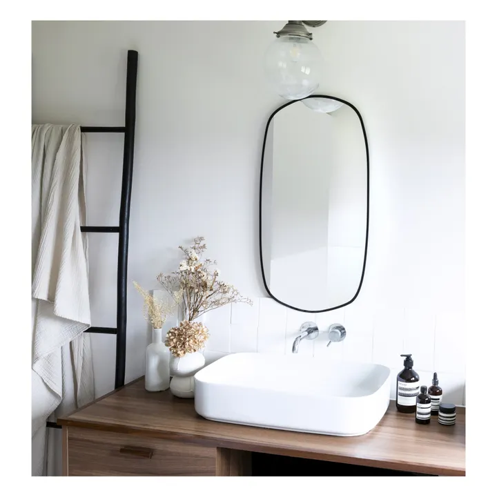 M Nuance Miroir extra plat biseauté contour noir- forme aléatoire 40x75 | Noir