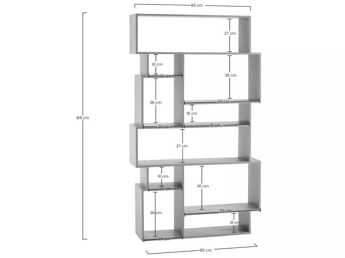Etagère Hawai avec 10 trous couleur chêne