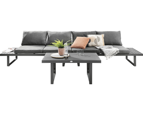 Destiny Sea Point 4-zits loungeset bestaande uit: 2 banken, aluminiumgrijze tafel