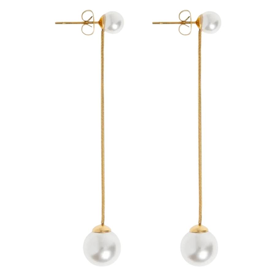 Timi Of Sweden Estelle Pearl Chain Earrings Stainless Steel 6,5cm