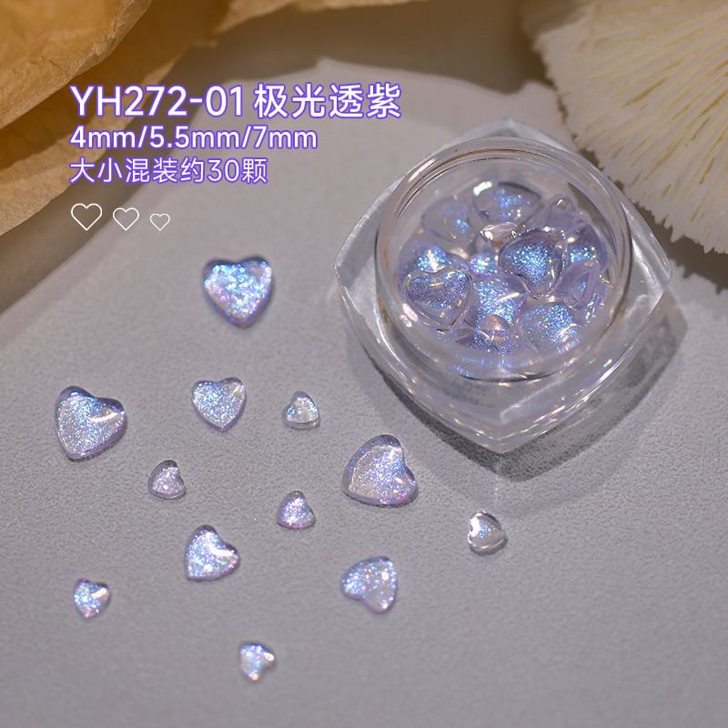 Padoma - Set van 30: Hart Glitter Nail Art Decoratie