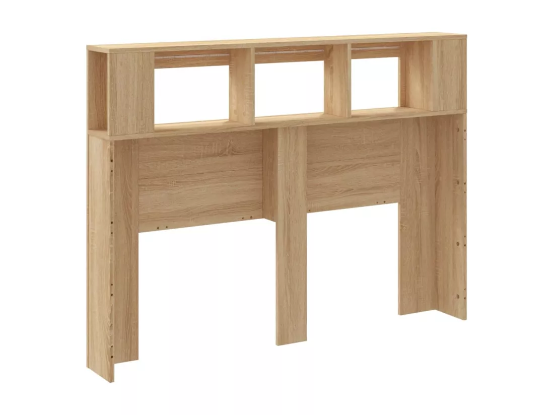 Tête de lit à LED chêne sonoma 140x18,5x103,5cm bois ingénierie