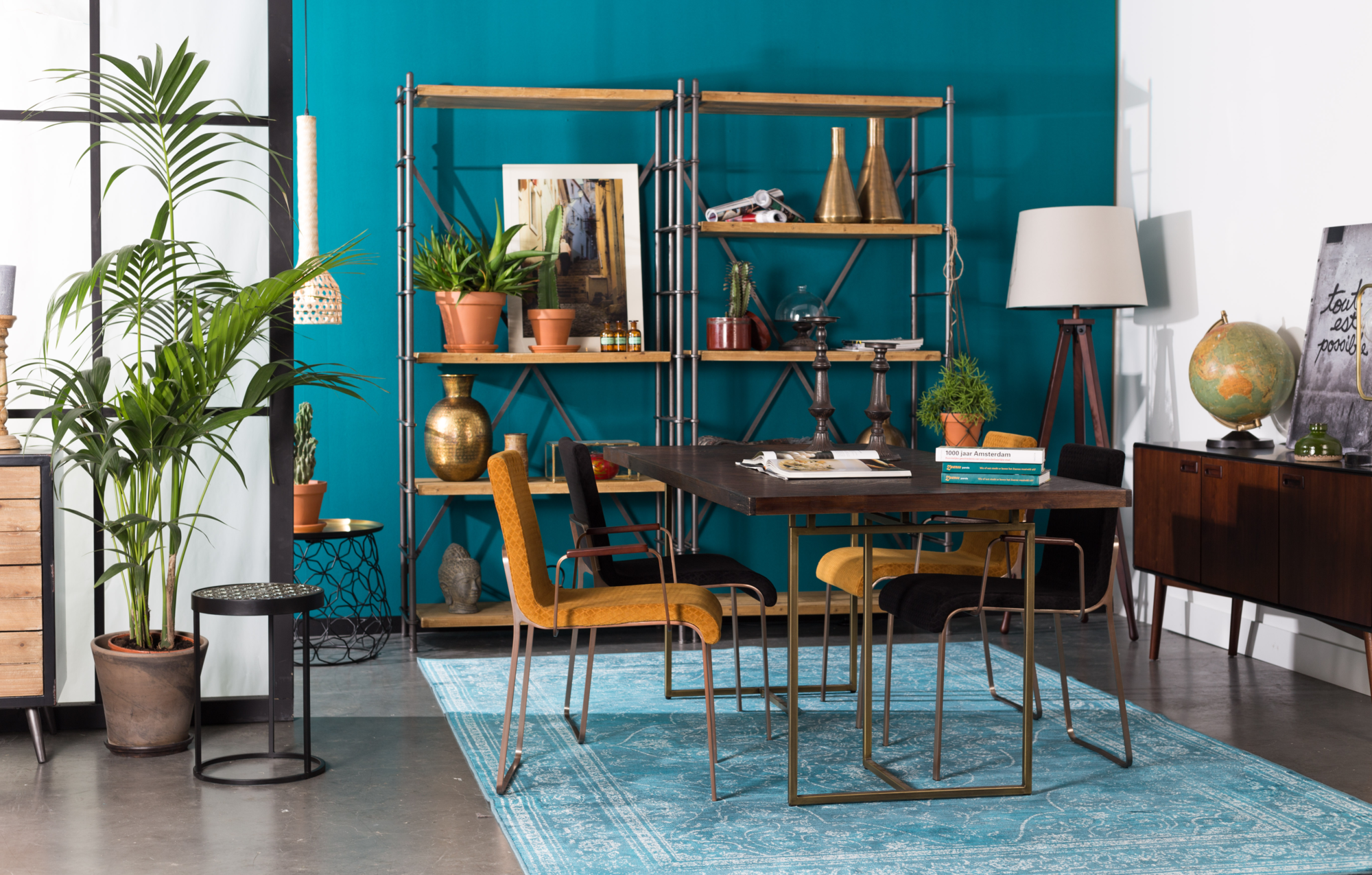 Eettafel Class zwart 180 x 90 cm