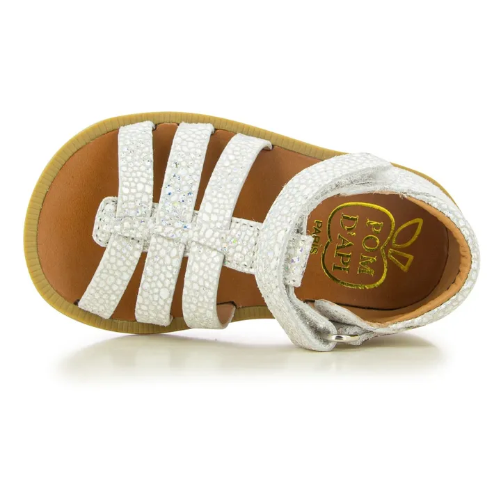 Pom d'Api Sandales Poppy Strap | Blanc moucheté
