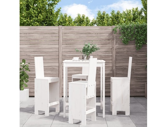 LES TENDANCES - Ensemble table et chaises de jardin-blanc-4 places-459341