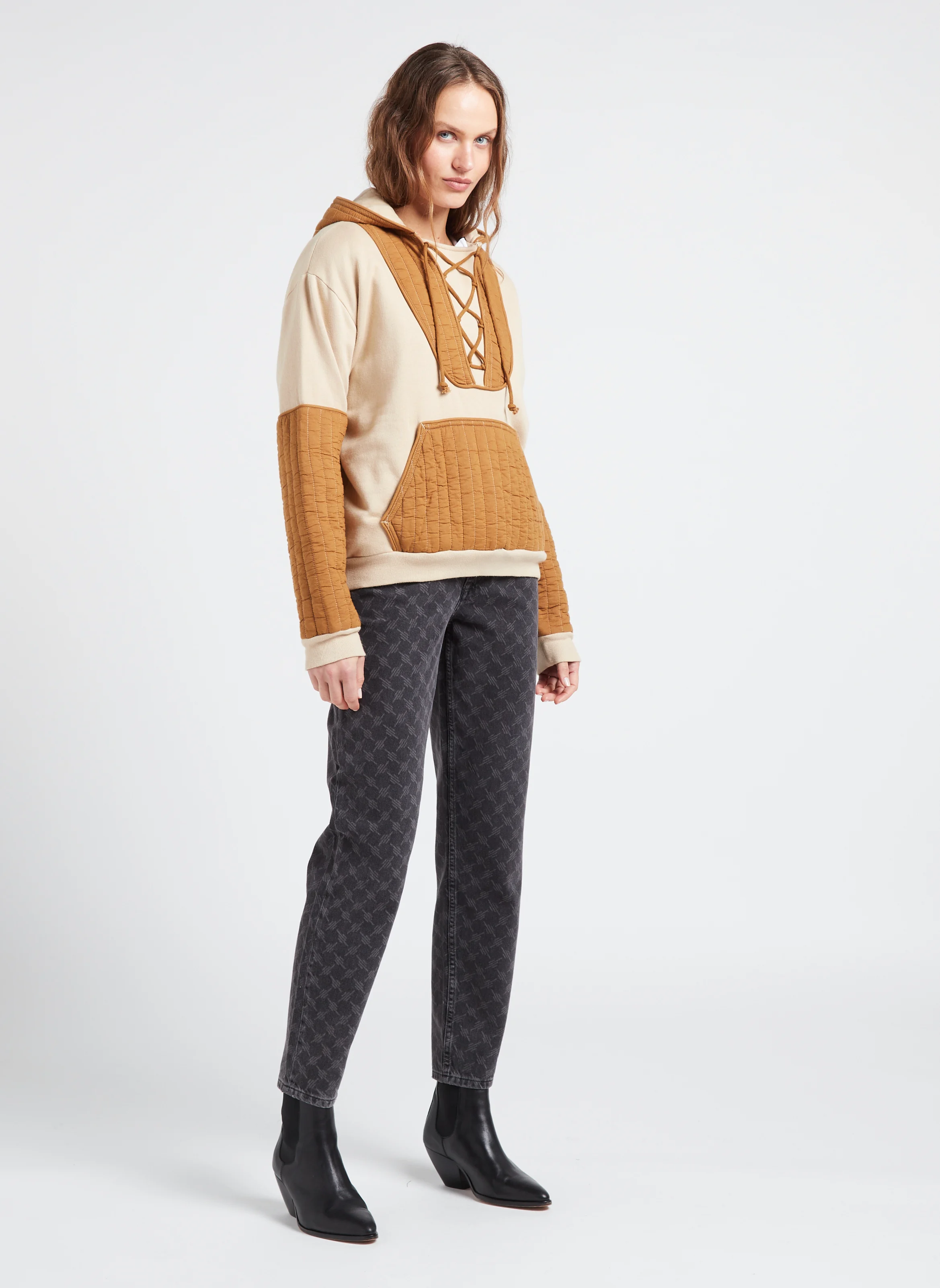 STRONG - Sweat col rond en coton mélangé | Beige