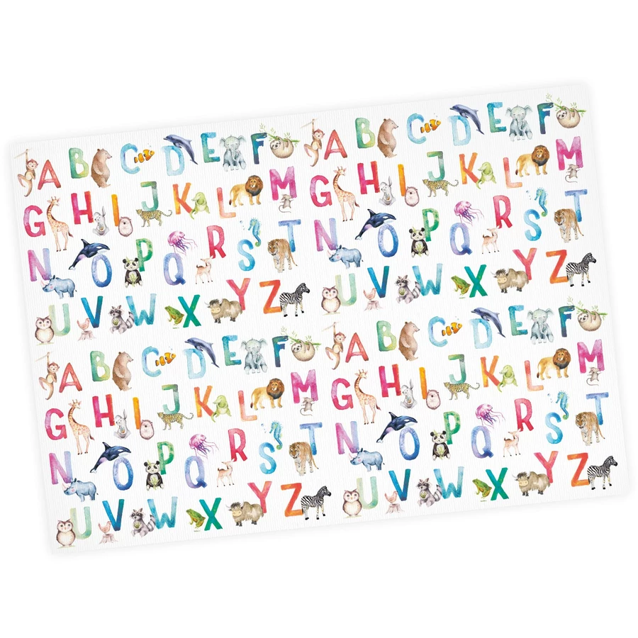 Nikima Geschenkpapier 5 Bögen Tier ABC Aquarell bunt – 1,60€qm Größe: - 84,1 x 59,4 cm bunt