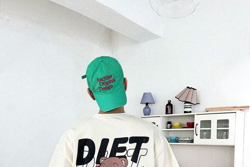 SeoulPop - T-shirt met korte mouwen en berenprint, losvallend