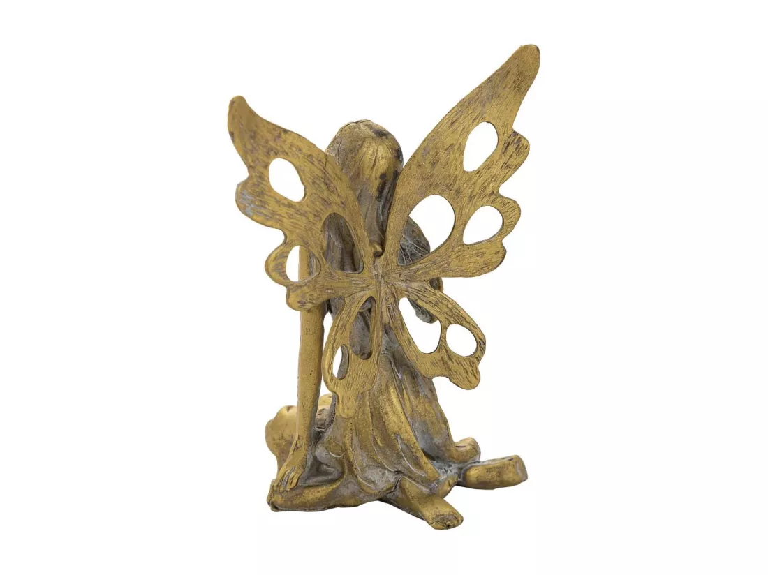 Figure décorative en résine doré 9.5x7.5x13.5h