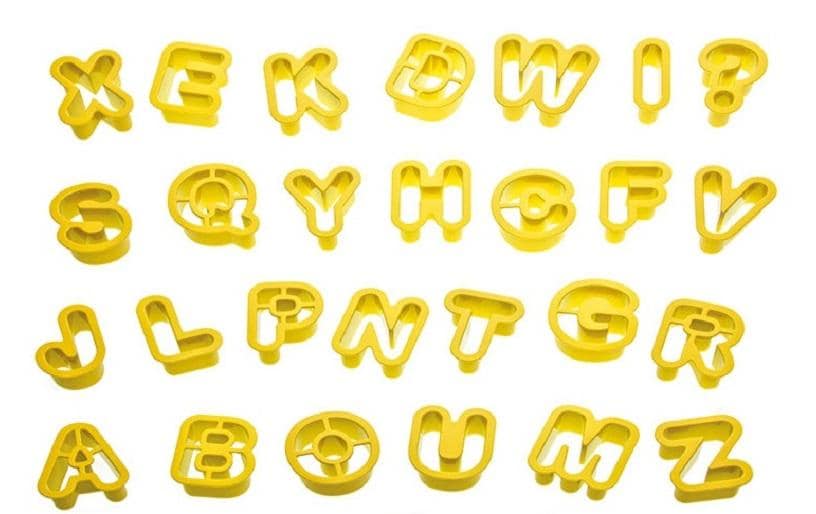 Guetzli-Ausstecher-Set 36 Stück, Alphabet und ZahlenAusstecher in Buchstaben- und Zahlenform