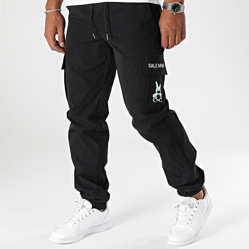 Pantalon Cargo Lapin Noir Vert Menthe