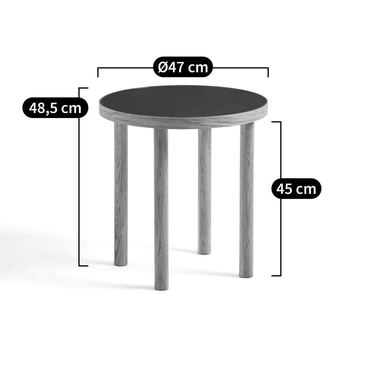 LA REDOUTE INTERIEURS<br>Mesa lateral em carvalho e vidro, Evergreen