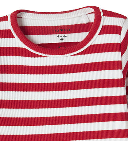 Name It Body L/æ - Rib - NbfFolisa - Bright White/Chinesisch Rot