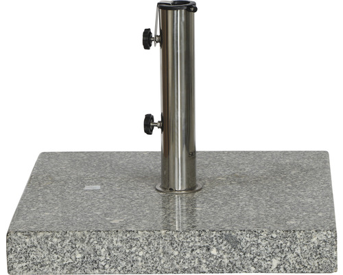 Siena Garden Granieten Parasolvoet, 45 kg, 50 x 50 cm, Granietgrijs, Wind- en weerbestendig, Roestvrij staal