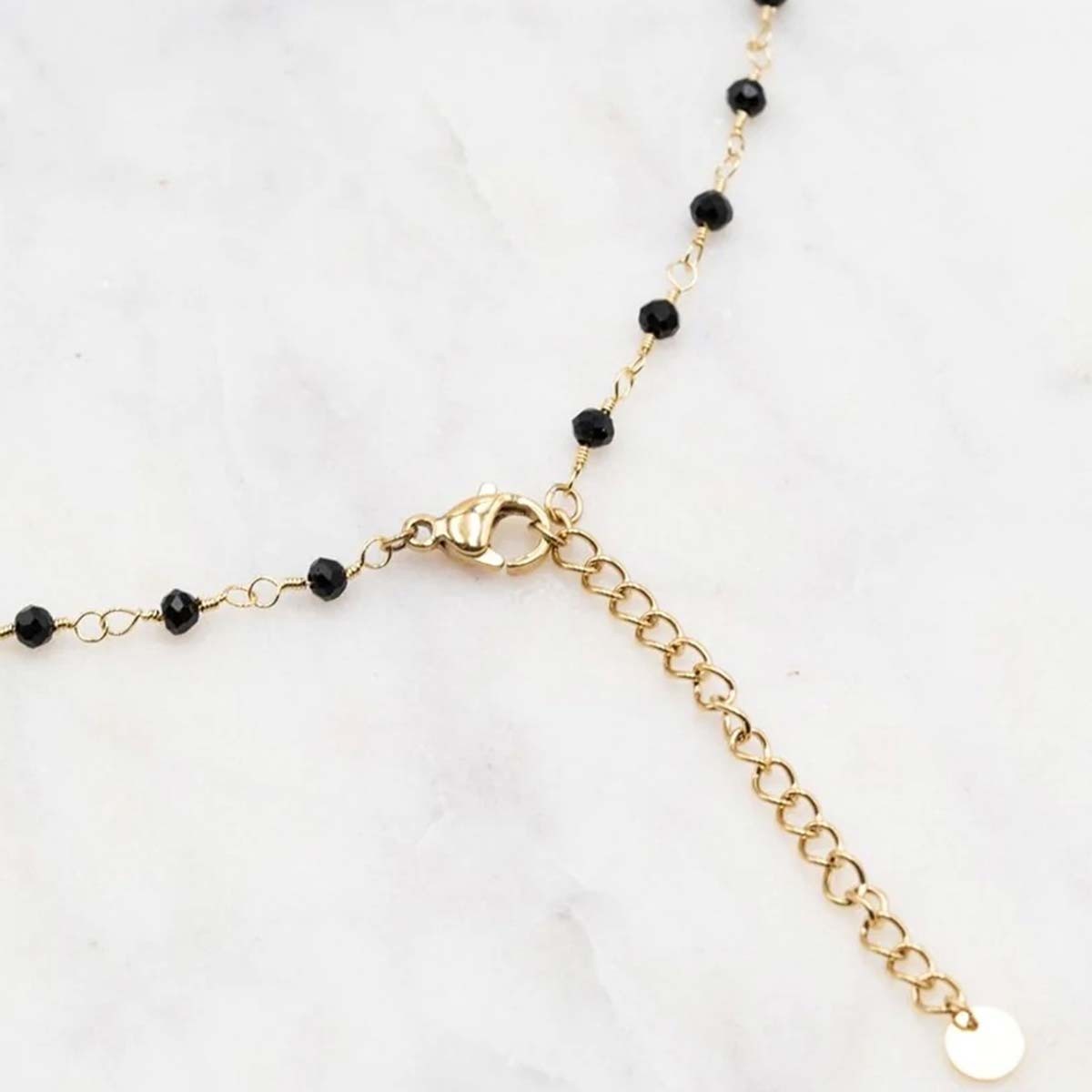 Collier - Acier inoxydable doré & pâtes de verre