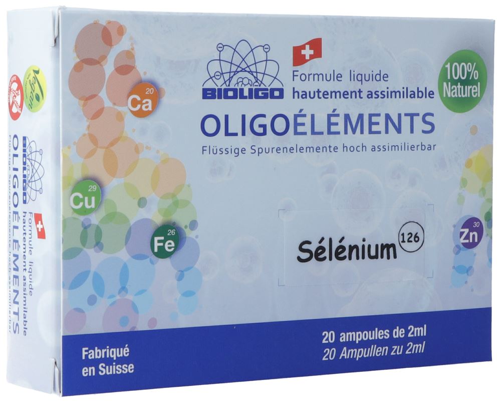 BIOLIGO Selenium<br>20 × 2 ml, Ampulle, flüssig, formule liquide ionisée sans alcool