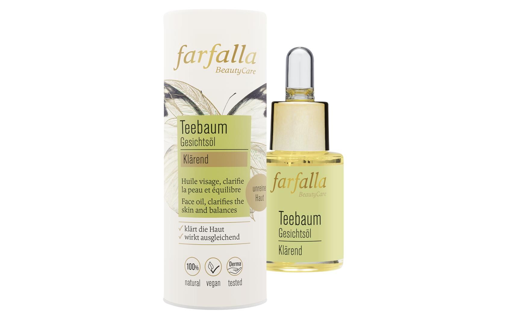 Gesichtsöl Teebaum 15 ml1 StückNatürliches klärendes Pflegeöl für das Gesicht