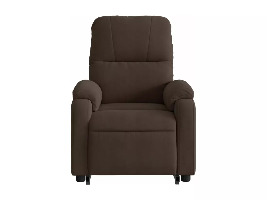 Fauteuil inclinable massant marron tissu microfibre