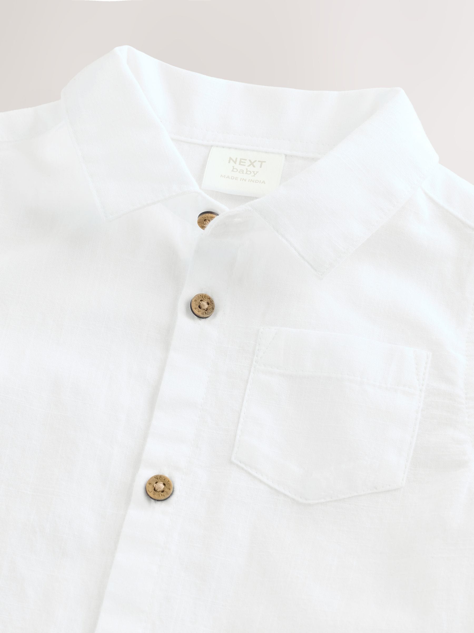 Wit - Baby-shirtromper met korte mouwen