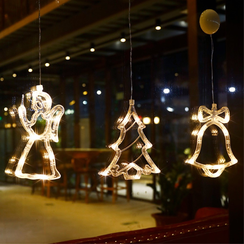 (19x18cm) Weihnachts LED Deko Christmas Fenster Beleuchtung mit Saugnapf (Batteriebetrieben) - Schneeflocke
