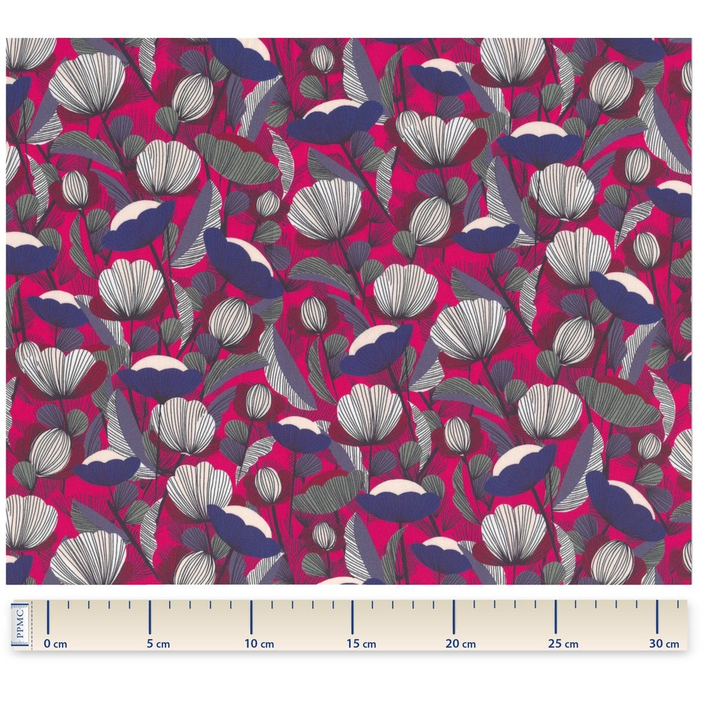 Tissu Coton Au Mètre Pavot Fuchsia