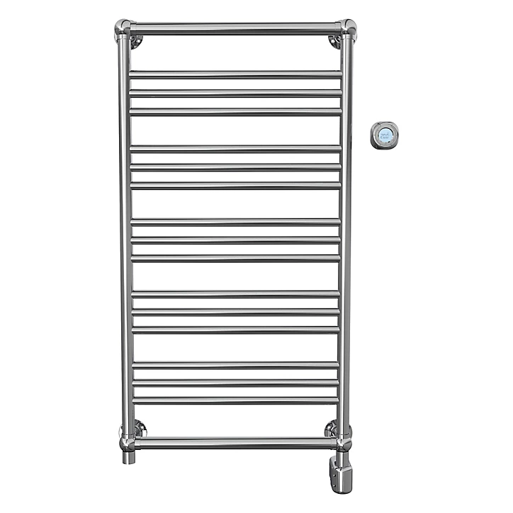 Sèche-serviettes électrique à inertie fluide GoodHome Hyana Argent 350W