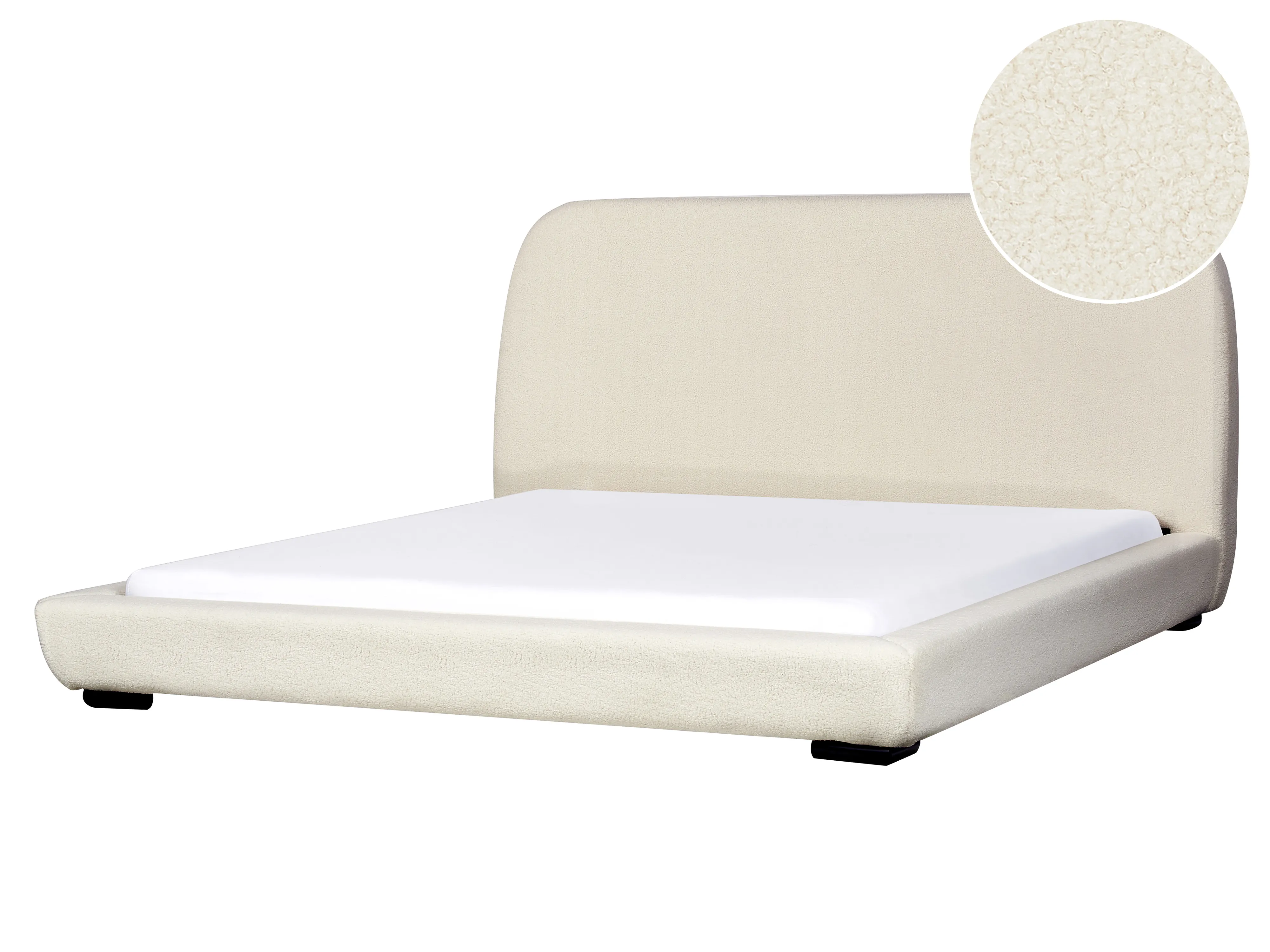 Bed Bouclé ROISEL 180 x 200 cm Lichtbeige