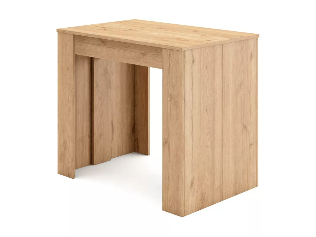 Table console extensible, 220, Pour 10 personnes, Table à Manger, Chêne et noir