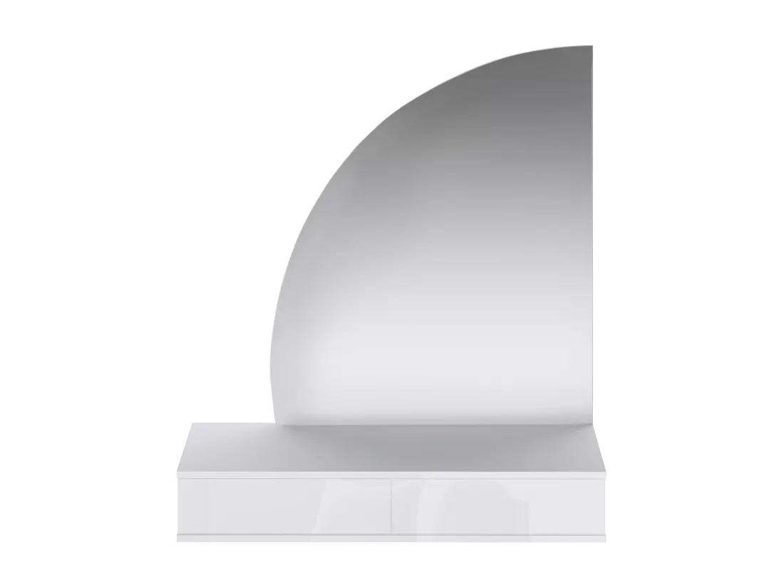 Coiffeuse suspendue avec miroir à LEDs - 2 tiroirs - Blanc brillant - JINEZA