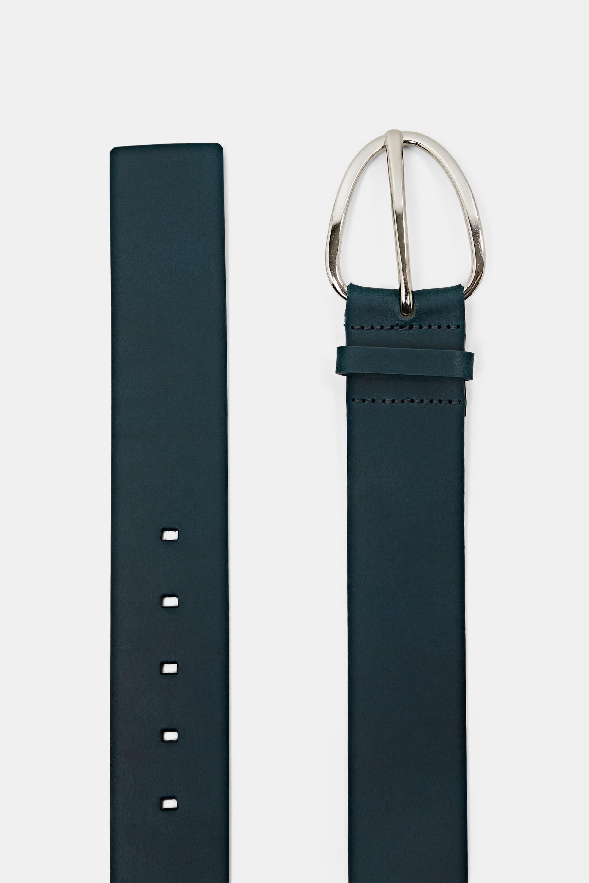 Large ceinture en cuir à boucle en métal