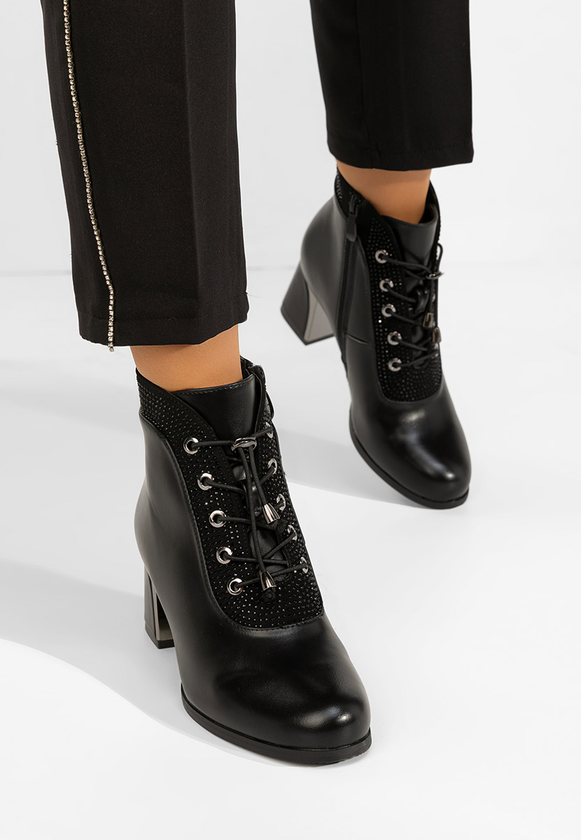 Bottines à talon noires Larae V2
