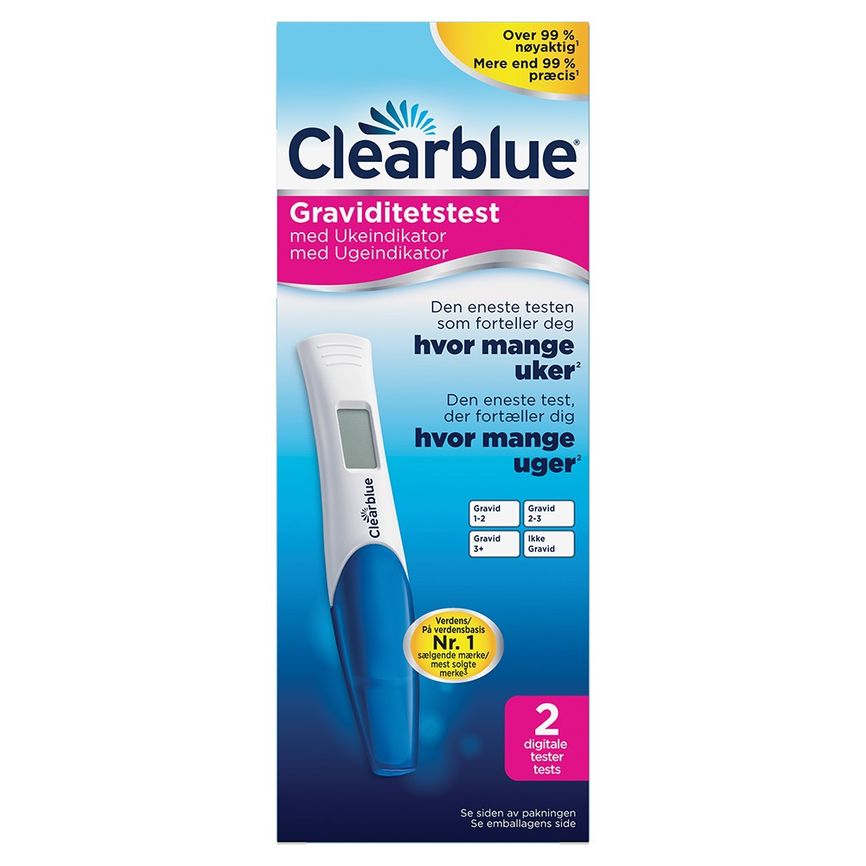 Clearblue digital graviditetstest med ukeindikator 2 stk