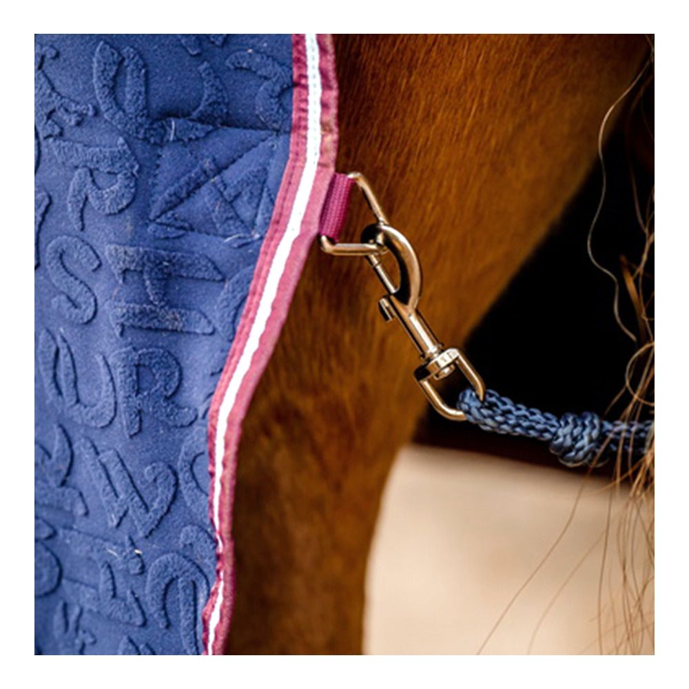 Horseware EMBOSSED COSY NECK 0G - Chemise polaire navy hw print/burgandy/white