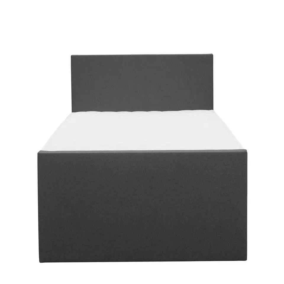 Boxspring met opbergruimte en voetbord Liv egaal - antraciet - 120x200cm