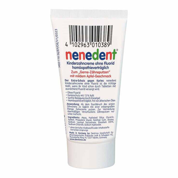 Nenedent Kinderzahncreme ohne Fluor, 50 ml