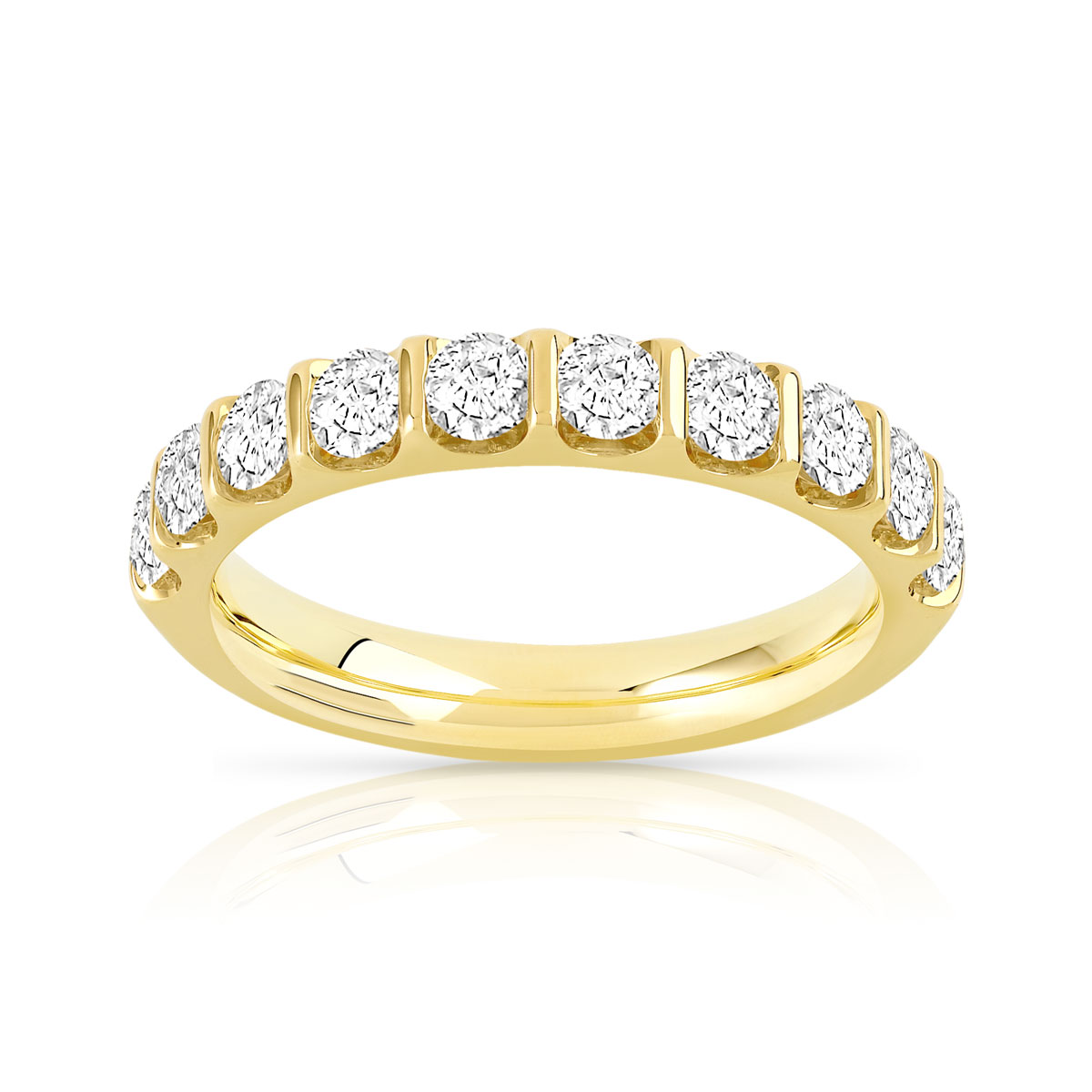 Alliance demi-tour or 750 jaune diamant H/P1
