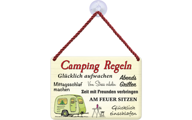 Blechschild Camping Regeln